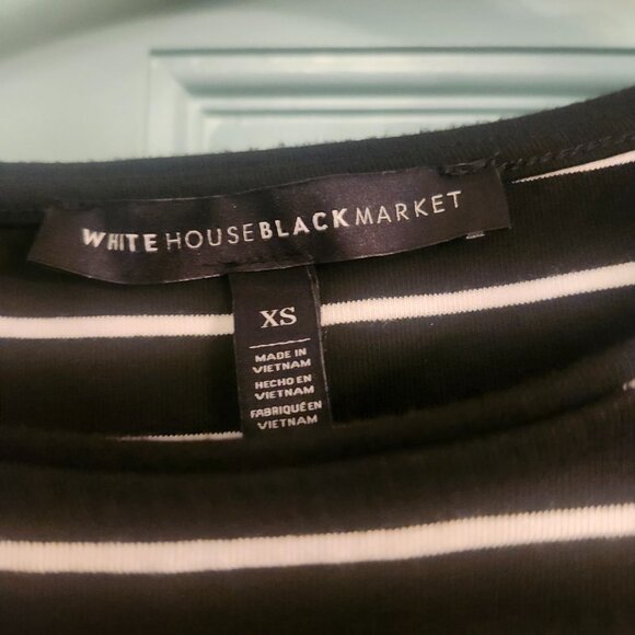 White House/ Black Market pink and black striped sheath dress - Picture 5 of 5